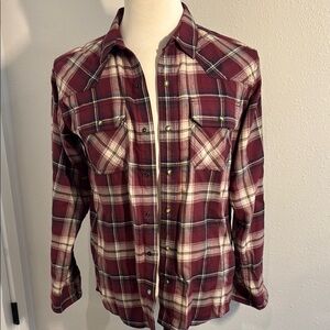 Ariat Red and White Casual Button Down Shirt